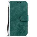 For Samsung Galaxy A15 Little Tiger Embossed Leather Phone Case(Green)