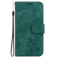 For Samsung Galaxy S24 Ultra 5G Little Tiger Embossed Leather Phone Case(Green)