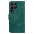 For Samsung Galaxy S24 Ultra 5G Little Tiger Embossed Leather Phone Case(Green)