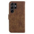 For Samsung Galaxy S24 Ultra 5G Little Tiger Embossed Leather Phone Case(Brown)