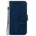 For Samsung Galaxy S24+ 5G Little Tiger Embossed Leather Phone Case(Dark Blue)