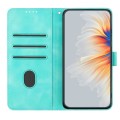For Samsung Galaxy M54 Heart Pattern Skin Feel Leather Phone Case(Light Blue)