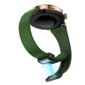 For Samsung Galaxy Watch 6 / 6 Classic Magnetic Black Buckle Slim Silicone Watch Band(Army Green)