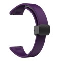 For Samsung Galaxy Watch 6 / 6 Classic Magnetic Black Buckle Slim Silicone Watch Band(Dark Purple)