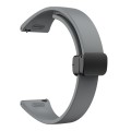 For Samsung Galaxy Watch 6 / 6 Classic Magnetic Black Buckle Slim Silicone Watch Band(Space Grey)
