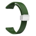 For Samsung Galaxy Watch 6 / 6 Classic Magnetic Silver Buckle Slim Silicone Watch Band(Army Green)