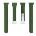 For Samsung Galaxy Watch 6 / 6 Classic Magnetic Silver Buckle Slim Silicone Watch Band(Army Green)