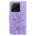 For Xiaomi 13T / 13T Pro / Redmi K60 Ultra Lily Embossed Leather Phone Case(Purple)