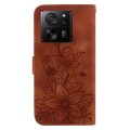 For Xiaomi 13T / 13T Pro / Redmi K60 Ultra Lily Embossed Leather Phone Case(Brown)