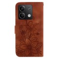 For Xiaomi Redmi Note 13 5G Lily Embossed Leather Phone Case(Brown)