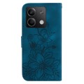 For Xiaomi Redmi Note 13 5G Lily Embossed Leather Phone Case(Dark Blue)