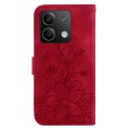 For Xiaomi Redmi Note 13 5G Lily Embossed Leather Phone Case(Red)