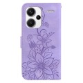 For Xiaomi Redmi Note 13 Pro+ 5G Lily Embossed Leather Phone Case(Purple)
