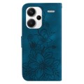 For Xiaomi Redmi Note 13 Pro+ 5G Lily Embossed Leather Phone Case(Dark Blue)