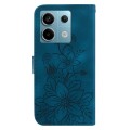 For Xiaomi Redmi Note 13 Pro 5G Lily Embossed Leather Phone Case(Dark Blue)