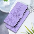 For Xiaomi Redmi K70E / Poco X6 Pro Lily Embossed Leather Phone Case(Purple)