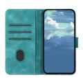 For iPhone SE 2024 Line Pattern Skin Feel Leather Phone Case(Light Blue)