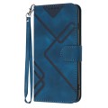 For Realme 12 Pro 5G Global/12 Pro+ 5G Global Line Pattern Skin Feel Leather Phone Case(Royal Blue)