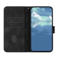 For Realme C55 4G Global/Narzo N55 Line Pattern Skin Feel Leather Phone Case(Black)