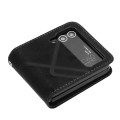 For Samsung Galaxy Z Flip3 Line Pattern Skin Feel Leather Phone Case(Black)