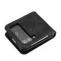 For Samsung Galaxy Z Flip3 Line Pattern Skin Feel Leather Phone Case(Black)