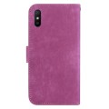 For Xiaomi Redmi 9A Little Tiger Embossed Leather Phone Case(Rose Red)