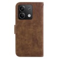 For Xiaomi Redmi Note 13 5G Little Tiger Embossed Leather Phone Case(Brown)