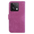 For Xiaomi Redmi Note 13 5G Little Tiger Embossed Leather Phone Case(Rose Red)