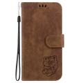 For Xiaomi Redmi K70E / Poco X6 Pro Little Tiger Embossed Leather Phone Case(Brown)