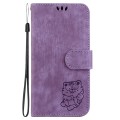 For Xiaomi Redmi Note 13 Pro 4G Little Tiger Embossed Leather Phone Case(Purple)