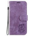 For Xiaomi Poco M6 Pro 4G Little Tiger Embossed Leather Phone Case(Purple)