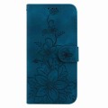 For Samsung Galaxy A25 5G Lily Embossed Leather Phone Case(Dark Blue)