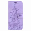 For Samsung Galaxy S23+ 5G Lily Embossed Leather Phone Case(Purple)