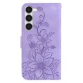 For Samsung Galaxy S23+ 5G Lily Embossed Leather Phone Case(Purple)