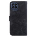 For Samsung Galaxy M53 5G Lily Embossed Leather Phone Case(Black)