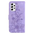 For Samsung Galaxy A53 5G Lily Embossed Leather Phone Case(Purple)