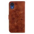 For Samsung Galaxy A03 Core Lily Embossed Leather Phone Case(Brown)