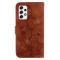 For Samsung Galaxy A33 5G Lily Embossed Leather Phone Case(Brown)