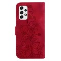 For Samsung Galaxy A33 5G Lily Embossed Leather Phone Case(Red)