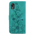For Samsung Galaxy Xcover 5 Lily Embossed Leather Phone Case(Green)
