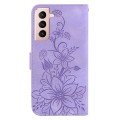 For Samsung Galaxy S21 5G Lily Embossed Leather Phone Case(Purple)
