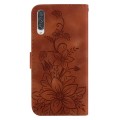 For Samsung Galaxy A50 / A30s / A50s Lily Embossed Leather Phone Case(Brown)