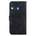 For Samsung Galaxy A40 Lily Embossed Leather Phone Case(Black)