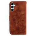 For Samsung Galaxy A15 Lily Embossed Leather Phone Case(Brown)
