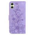 For Samsung Galaxy A05 Lily Embossed Leather Phone Case(Purple)