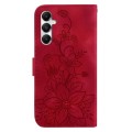 For Samsung Galaxy A05s Lily Embossed Leather Phone Case(Red)