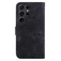 For Samsung Galaxy S24 Ultra 5G Lily Embossed Leather Phone Case(Black)