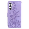 For Samsung Galaxy S24+ 5G Lily Embossed Leather Phone Case(Purple)