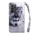 For Samsung Galaxy A25 5G 3D Painted Leather Phone Case(Husky)