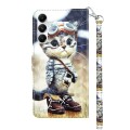 For Samsung Galaxy A05s 3D Painted Leather Phone Case(Naughty Cat)